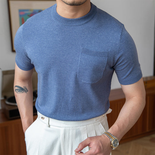 Old Money Knitted Linen Blend T-Shirt